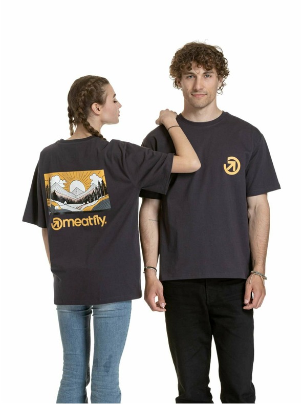 Meatfly Meatfly unisex majica Cachuma Grey Mountains | Siva