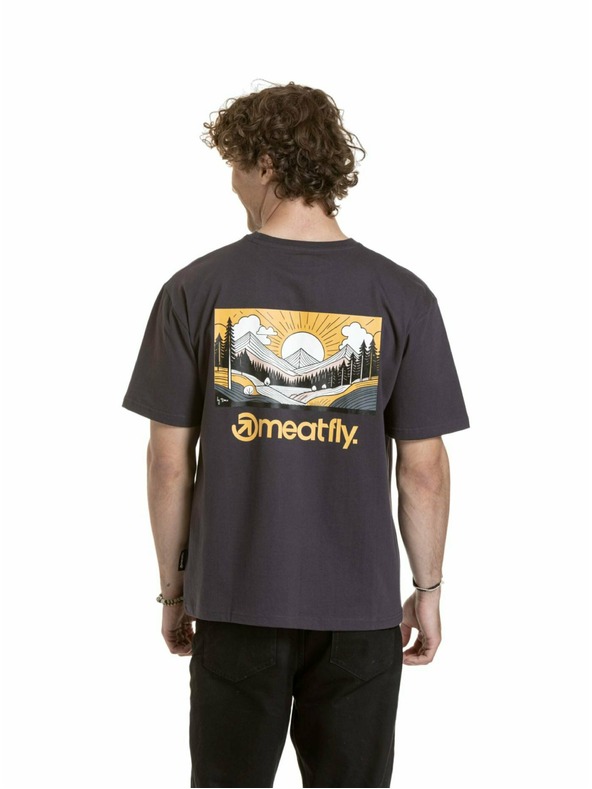 Meatfly Meatfly unisex majica Cachuma Grey Mountains | Siva