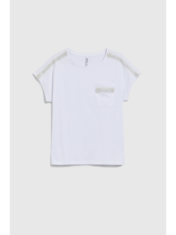 Moodo Ženska majica sa srebrnom aplikacijom Moodo – bijela