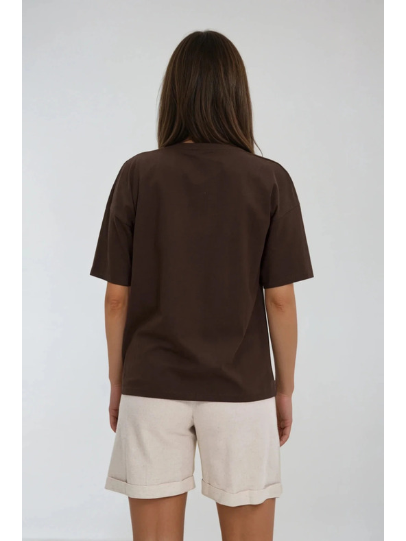 Moodo Ženska smeđa majica s printom