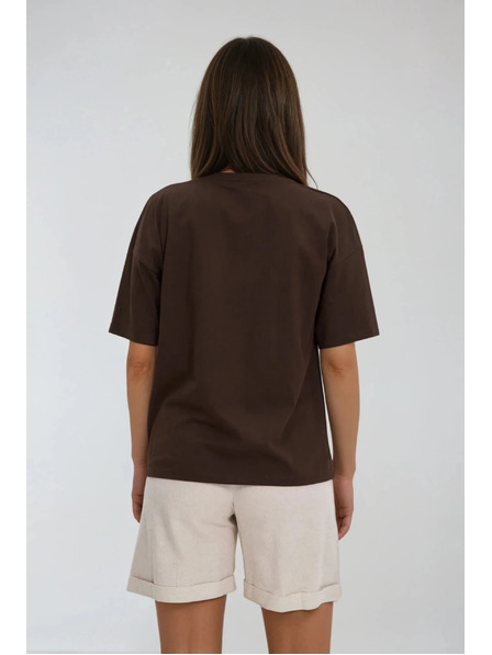 Moodo Ženska smeđa majica s printom