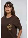 Moodo Ženska smeđa majica s printom