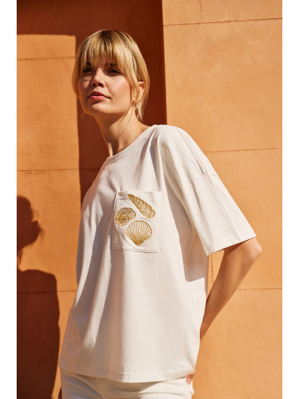 Moodo Ženska bijela majica s printom