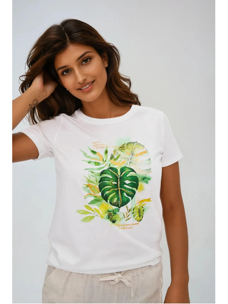 Moodo Ženska bijela majica s printom