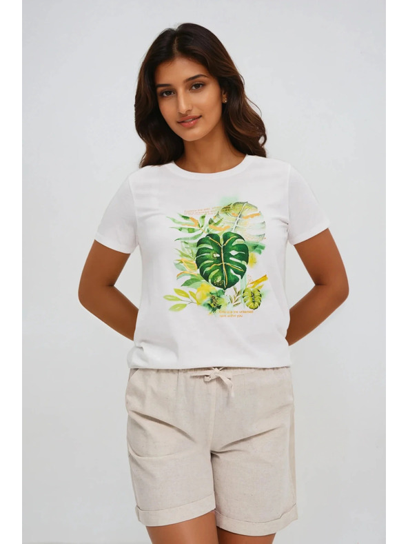 Moodo Ženska bijela majica s printom