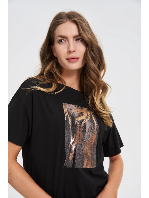 Moodo Ženska crna majica s printom