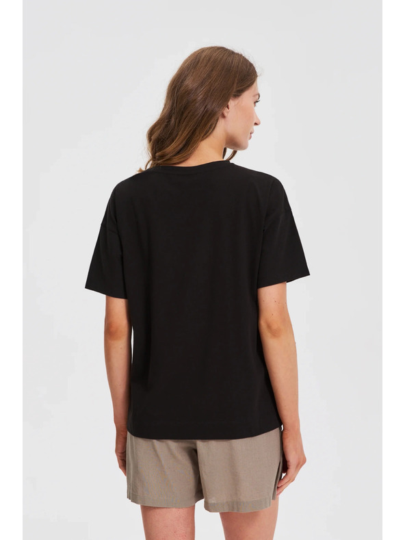 Moodo Ženska crna majica s printom