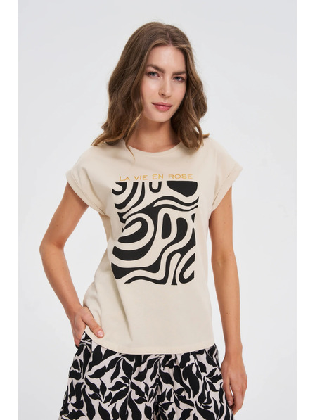 Moodo Ženska majica Moodo – bež