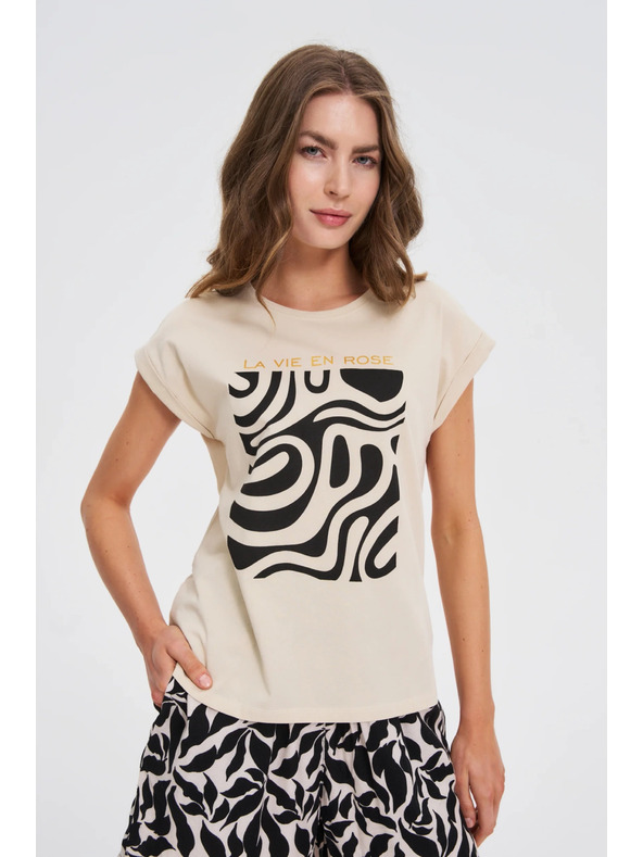 Moodo Ženska majica Moodo – bež