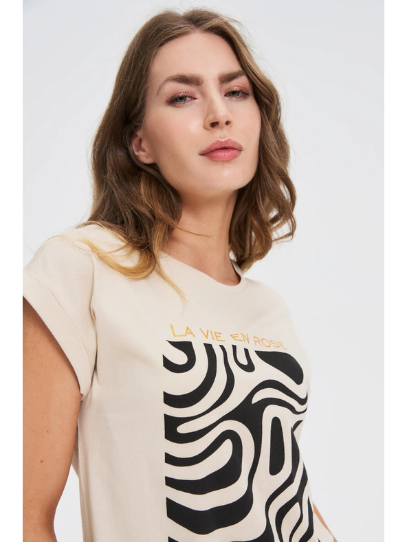 Moodo Ženska majica Moodo – bež
