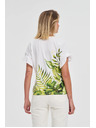 Moodo Bijeli top s printom cvijeća
