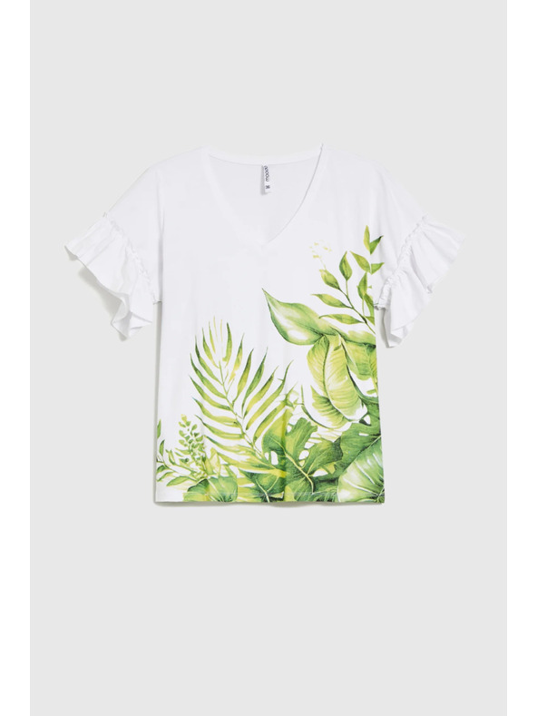 Moodo Bijeli top s printom cvijeća