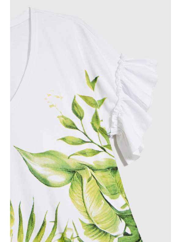 Moodo Bijeli top s printom cvijeća