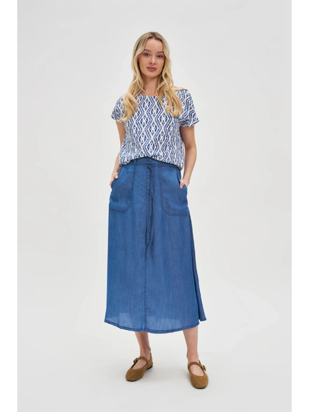 Moodo Plavo-bijela uzorkovana majica