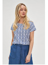 Moodo Plavo-bijela uzorkovana majica