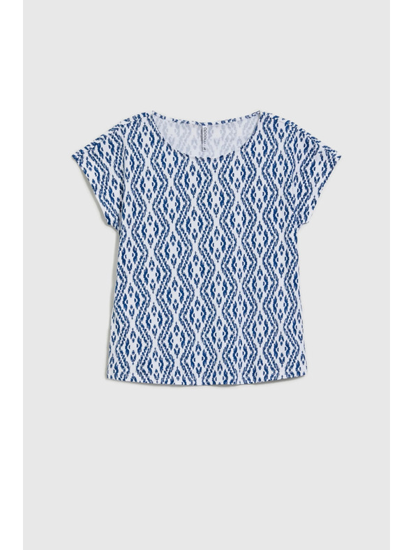 Moodo Plavo-bijela uzorkovana majica