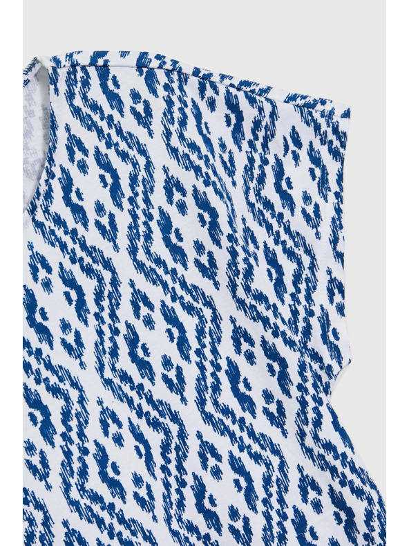 Moodo Plavo-bijela uzorkovana majica