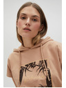 Moodo Bež duksevi top s kapuljačom