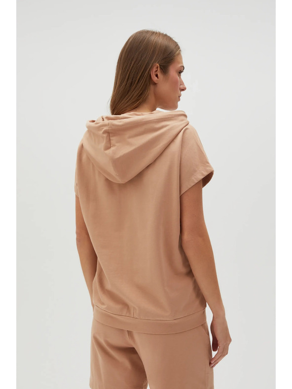 Moodo Bež duksevi top s kapuljačom