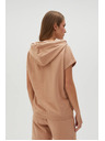 Moodo Bež duksevi top s kapuljačom