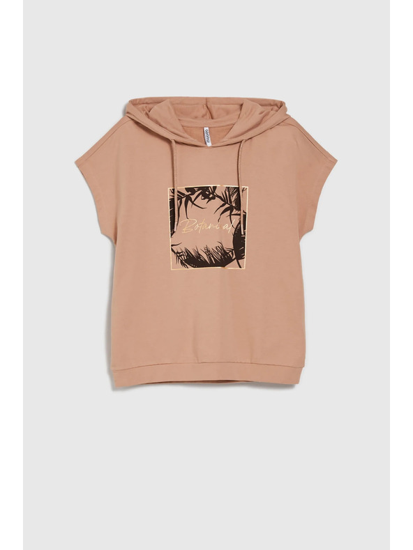 Moodo Bež duksevi top s kapuljačom