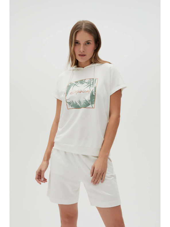 Moodo Bijeli duksevi top s kapuljačom