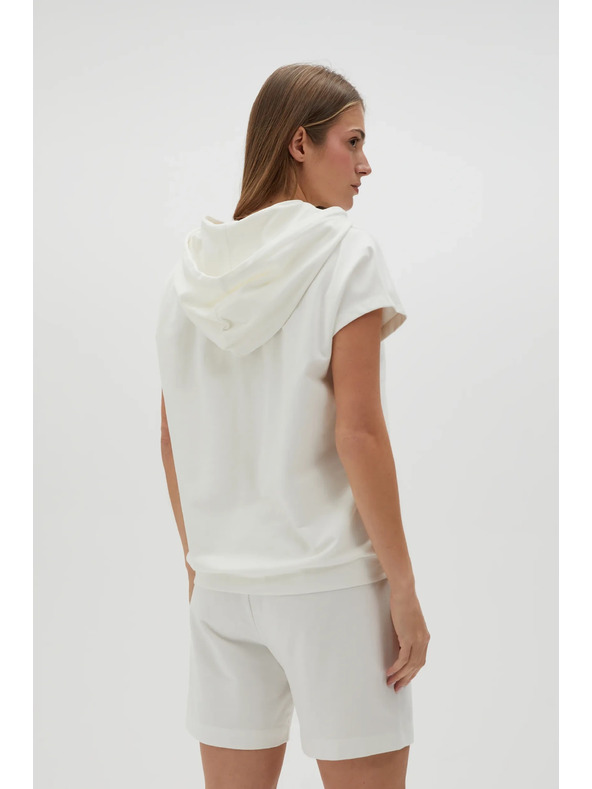 Moodo Bijeli duksevi top s kapuljačom