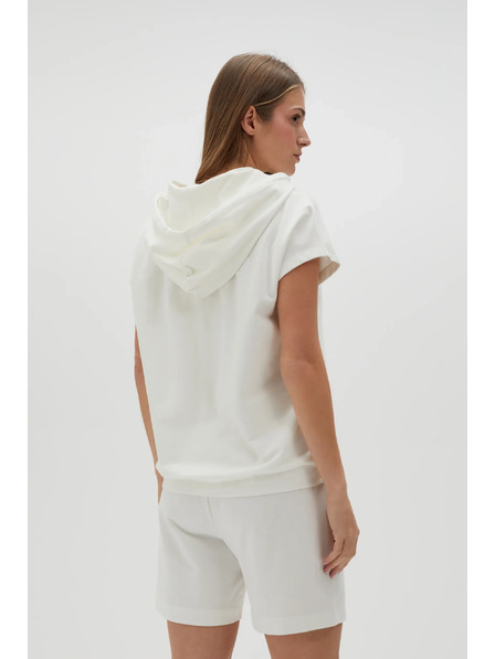 Moodo Bijeli duksevi top s kapuljačom