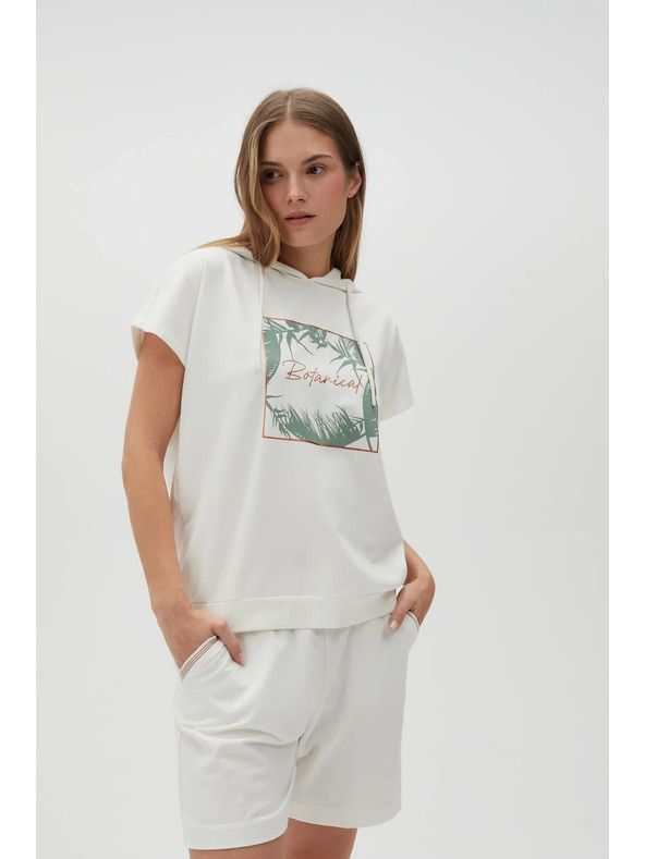 Moodo Bijeli duksevi top s kapuljačom