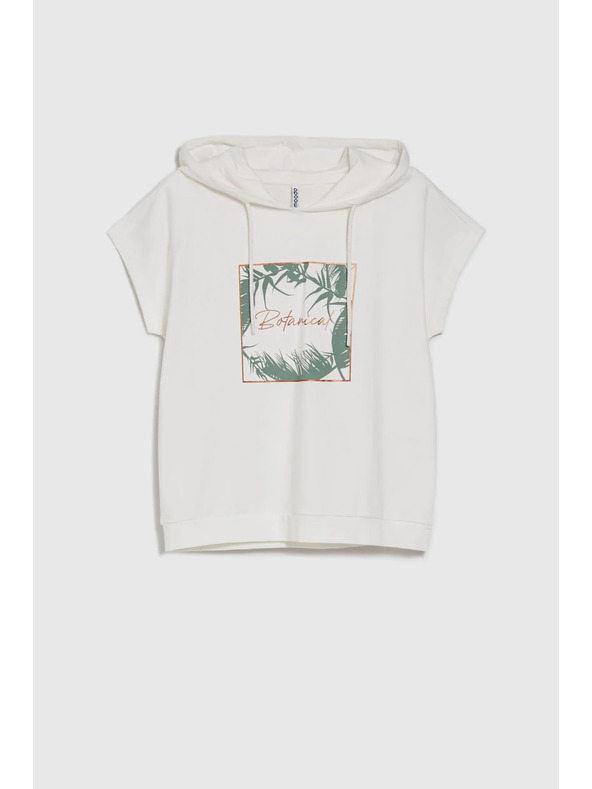 Moodo Bijeli duksevi top s kapuljačom