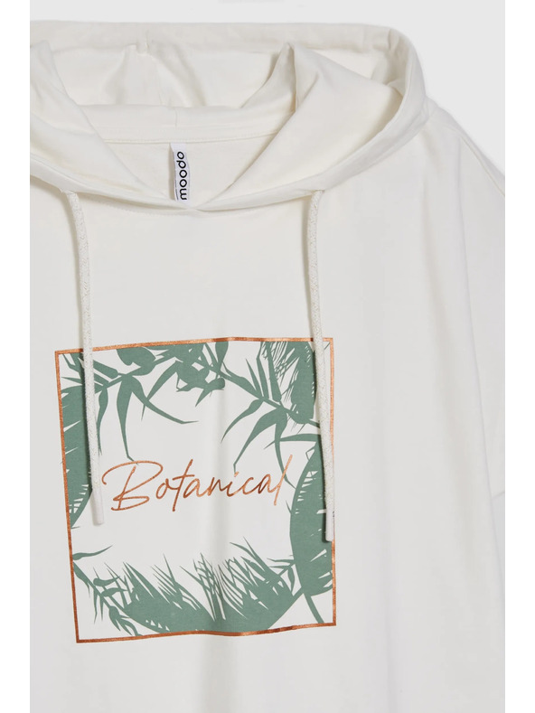 Moodo Bijeli duksevi top s kapuljačom