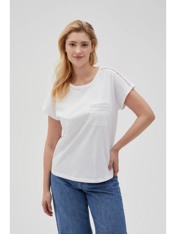 Moodo Ženska majica s džepom Moodo – bijela