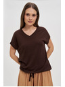 Moodo Smeđa ženska majica s vezivanjem