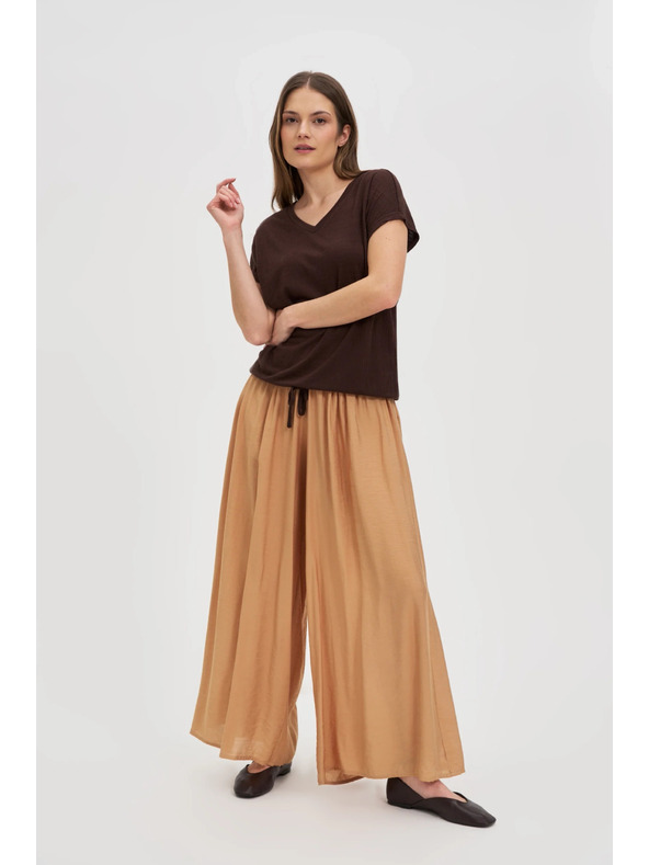 Moodo Smeđa ženska majica s vezivanjem