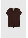 Moodo Smeđa ženska majica s vezivanjem