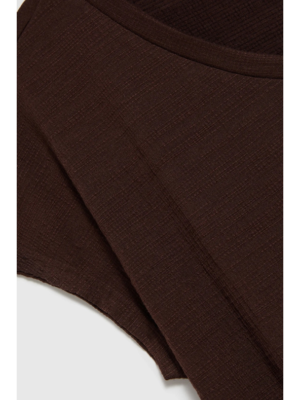 Moodo Smeđa ženska majica s vezivanjem