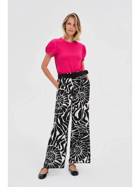 Moodo Ružičasti top s nabranim rukavima