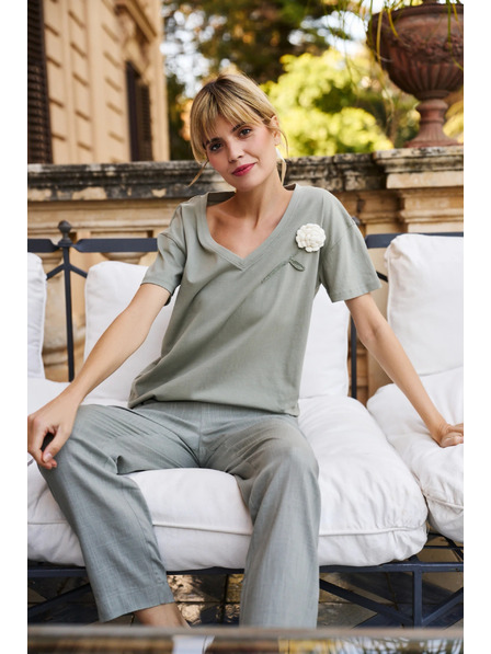 Moodo Ženska majica Moodo s aplikacijom cvjetića