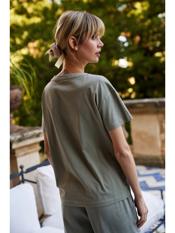 Moodo Ženska majica Moodo s aplikacijom cvjetića