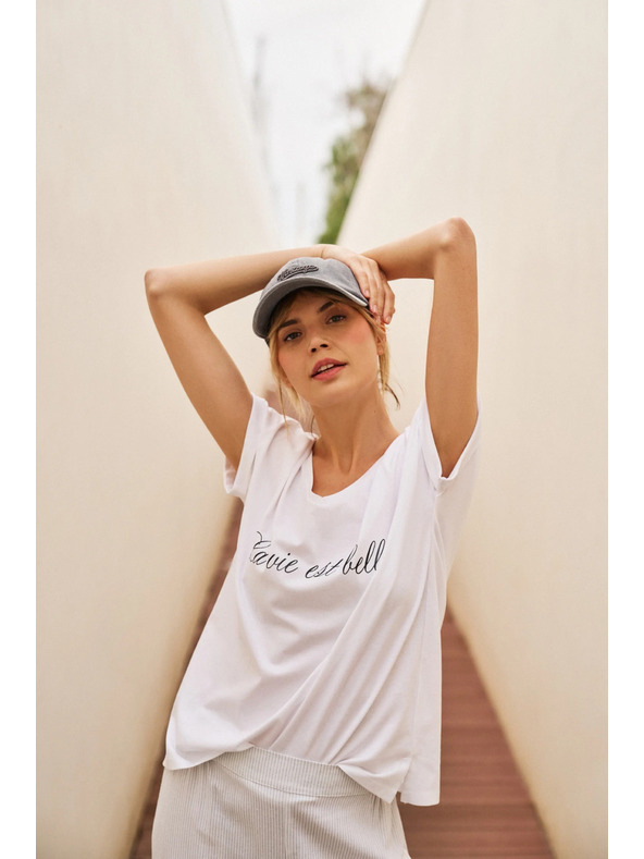 Moodo Ženska pamučna majica Moodo – bijela boja