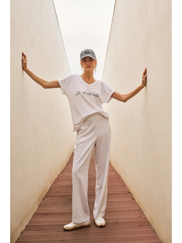 Moodo Ženska pamučna majica Moodo – bijela boja