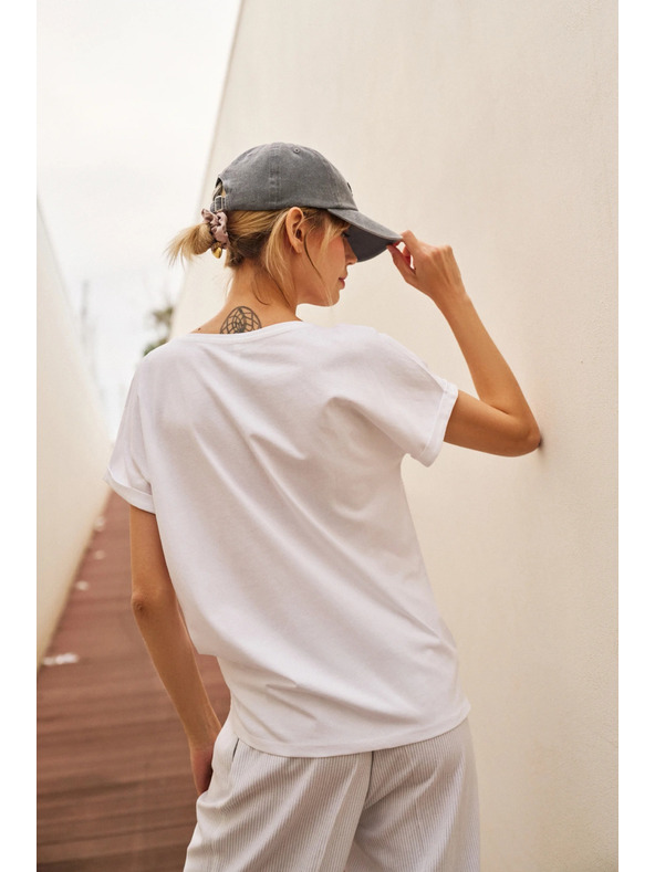 Moodo Ženska pamučna majica Moodo – bijela boja