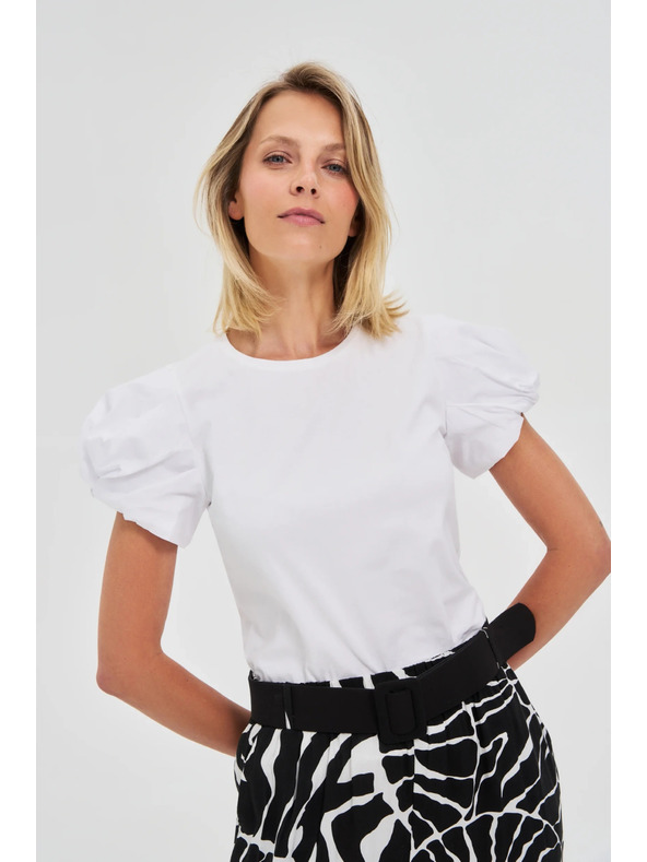 Moodo Bijeli top s nabranim rukavima