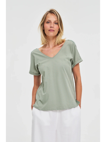 Moodo Zeleni ženski top s prozirnim leđima