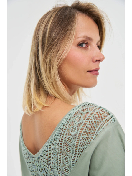 Moodo Zeleni ženski top s prozirnim leđima