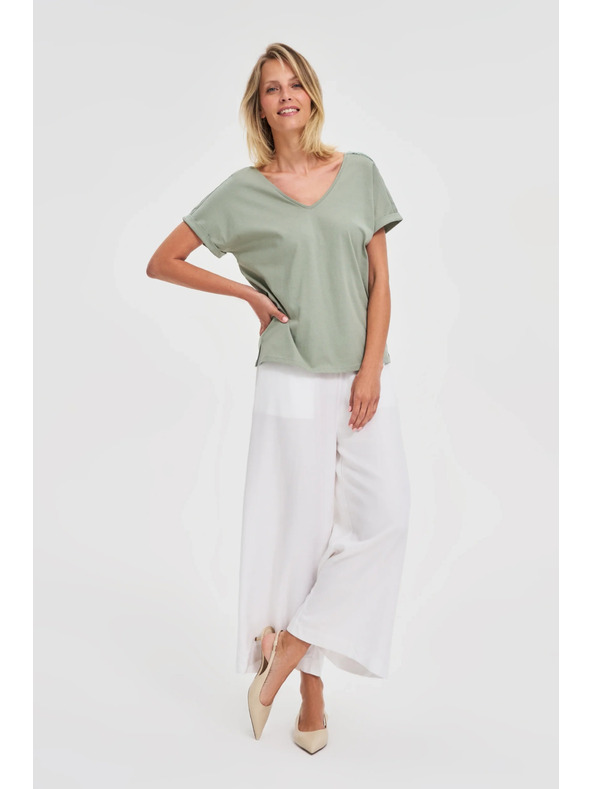 Moodo Zeleni ženski top s prozirnim leđima