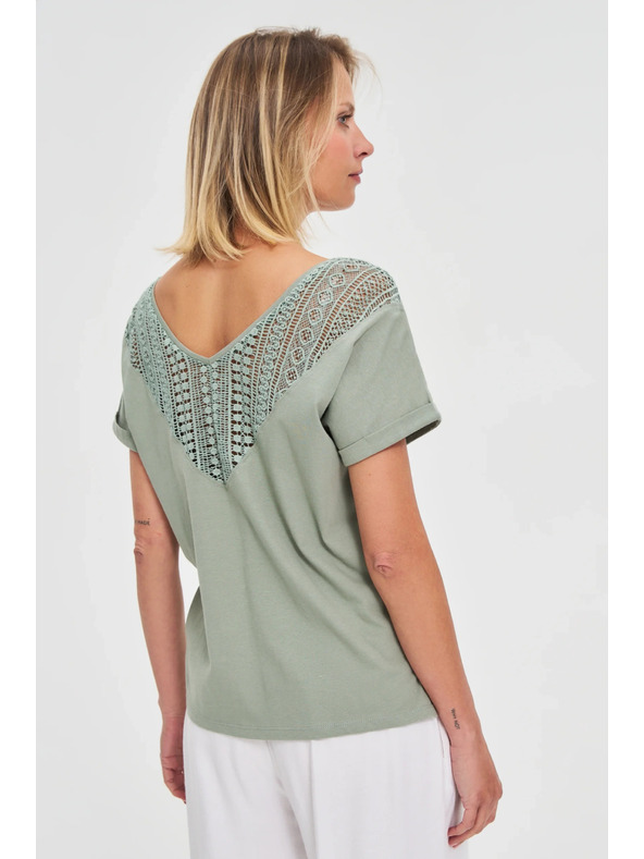 Moodo Zeleni ženski top s prozirnim leđima