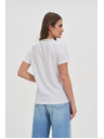 Moodo Ženska majica s ukrašenim izrezom – bijela