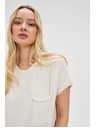 Moodo Ženski top s džepom - bijeli