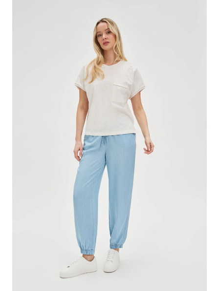 Moodo Ženski top s džepom - bijeli